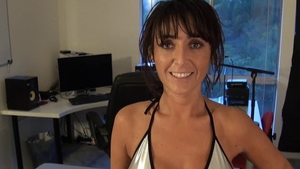 Amber Jane in glasses cowgirl sex