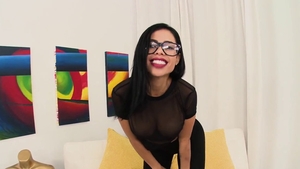 Hardcore sloppy fucking alongside perfect brunette Canela Skin