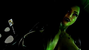 Big tits asian goes for fucking wearing latex