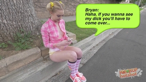 Masturbating between small tits teen Chloe Couture