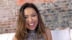 Busty babe facial after interview