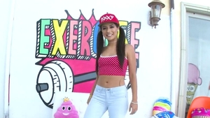 Perfect body pigtails brunette rimjob in HD