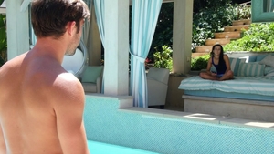 Hard pounding in the company of shaved teen