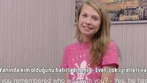 Plowing hard along with virgin european blonde