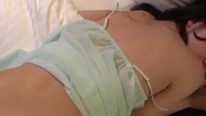 POV fingering together with small tits japanese brunette