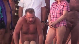 Bisexual rushes voyeur group sex in public in HD