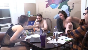 Pussy fucking escorted by tattooed geek