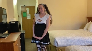 Busty coach female orgasm on Halloween