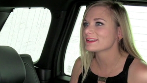 Beautiful blonde haired nailed hard in a car