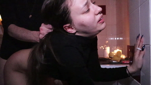 Brutal BDSM in the company of naughty brunette