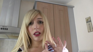 Jerk Off With Me: Shaved Jessica Jensen gaping ass fingering