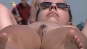 Very hot amateur nudist smoking at the beach